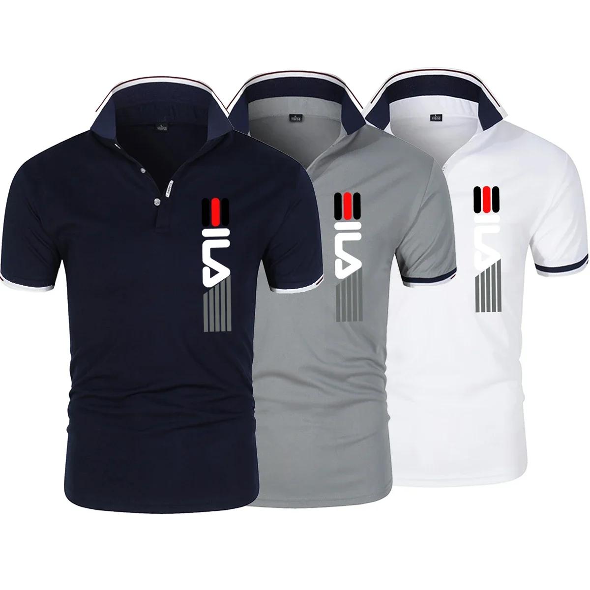2023 여름신상 남성 라펠 안티필린폴로 셔츠 수 놓은 짧은 소매 캐주얼 비즈니스 패션 슬림 핏 폴로 셔츠 남성용